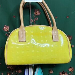 Arcadia Yellow and Tan Handbag